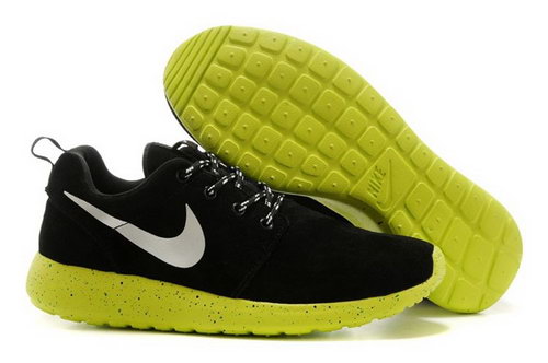 Nike Roshe Run Mens Shoes Fur Waterproof Black Green Silver New Best Price